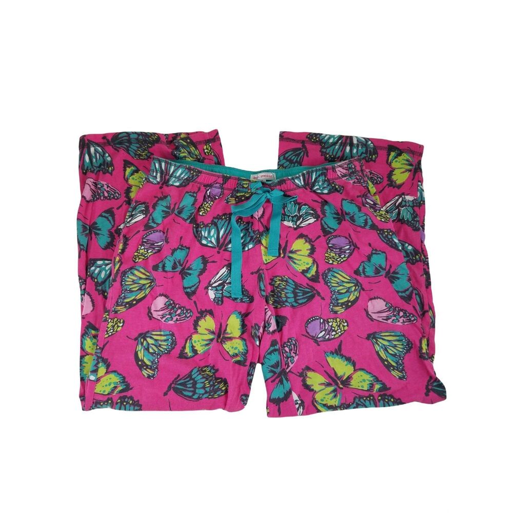 Girls Insomniax Pink/Multicolor Pajama Pants Bottom Butterflies Cotton Blend YS